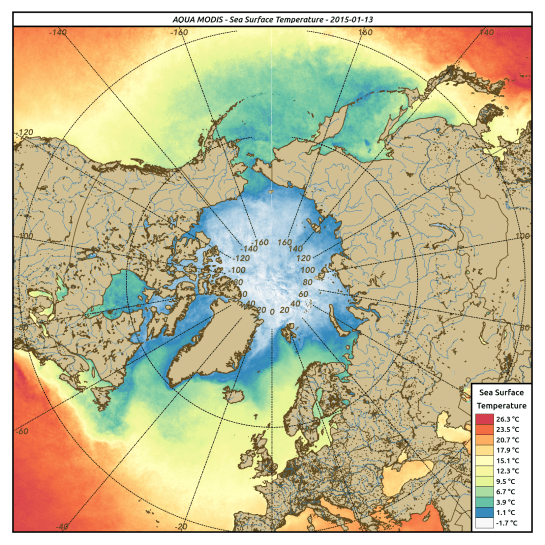 Aqua Modis SST 2015-01-13
